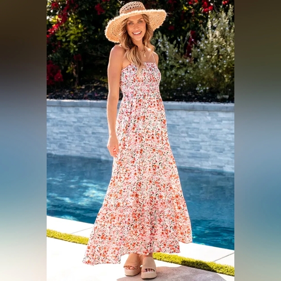Floral Boho Maxi Dress With Ruffles - Picture 5 of 14